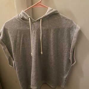 Gray sleeveless hoodie